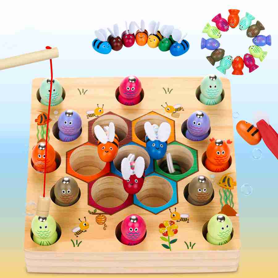 Wooden Magnetic Board Puzzle Games 100 PCS Double Sided Jigsaw AnimalPattern 